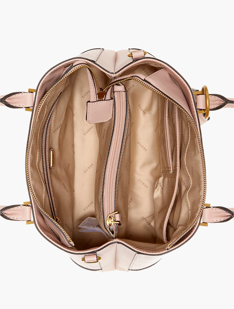 MyRunway | Shop GUESS Blush Cordelia Logo Luxury Satchel Bag for